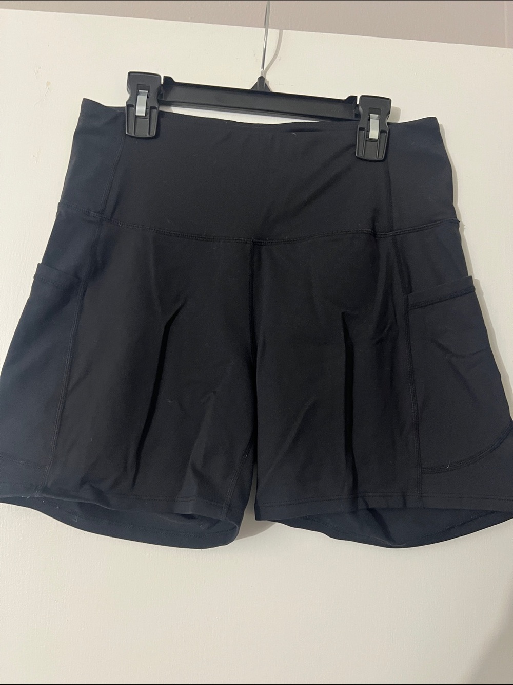 Amazon Black Women's High-Rise Athletic Shorts with Side Pockets